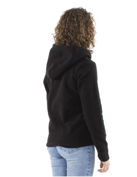 Chaqueta malla poliester polar con capucha broderie rosace