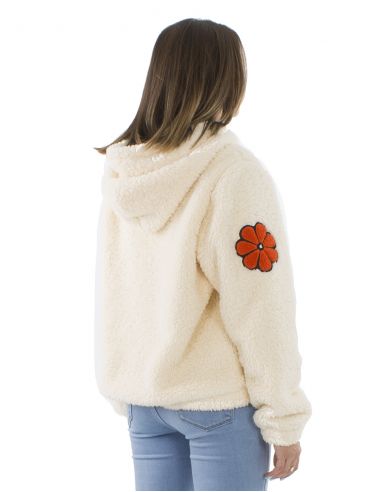 Chaqueta malla poliester polar fibra largas flores