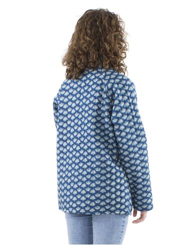 Chaqueta poliesteracolchada2 bolsillos estampado oriental