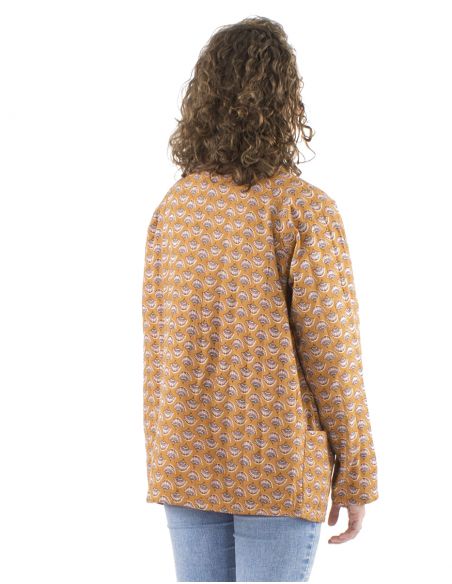 Chaqueta poliesteracolchada2 bolsillos estampado oriental