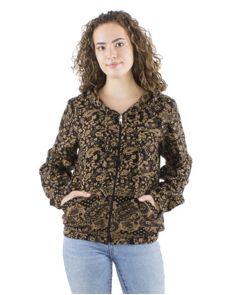 Chaqueta acrilicozip jacquart cachemir