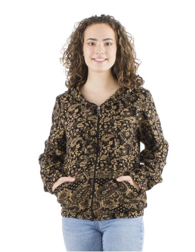 Chaqueta acrilicozip jacquart cachemir