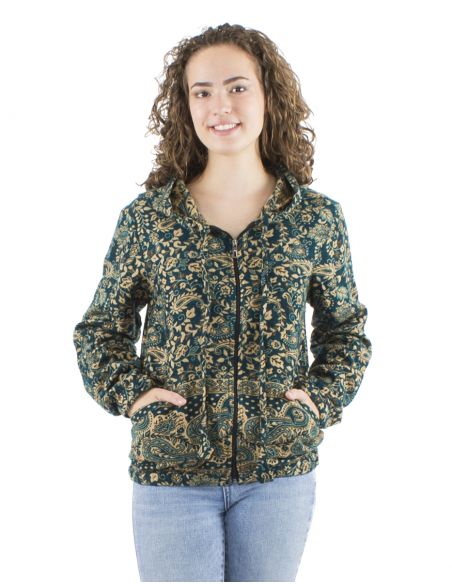 Chaqueta acrilicozip jacquart cachemir