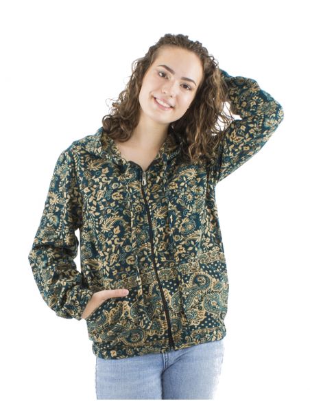 Chaqueta acrilicozip jacquart cachemir