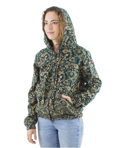 Chaqueta acrilicozip jacquart cachemir