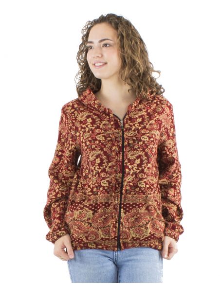 Chaqueta acrilicozip jacquart cachemir
