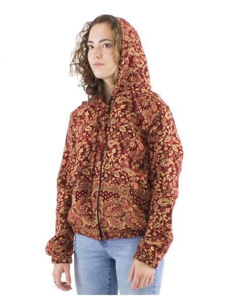 Chaqueta acrilicozip jacquart cachemir