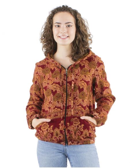 Blouson acrilico zip jacquart triangulo