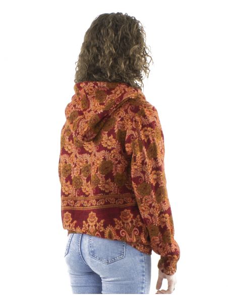 Blouson acrilico zip jacquart triangulo