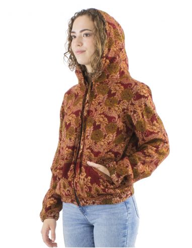 Blouson acrilico zip jacquart triangulo