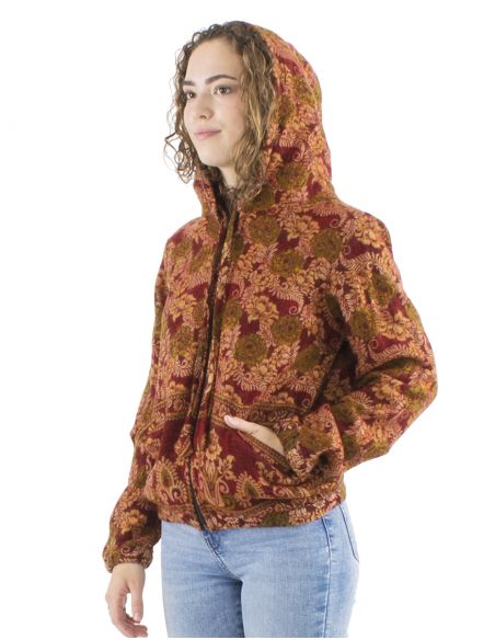 Blouson acrilico zip jacquart triangulo