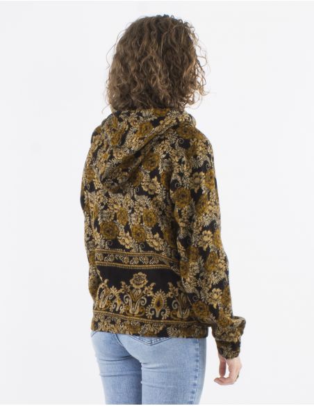 Blouson acrilico zip jacquart triangulo