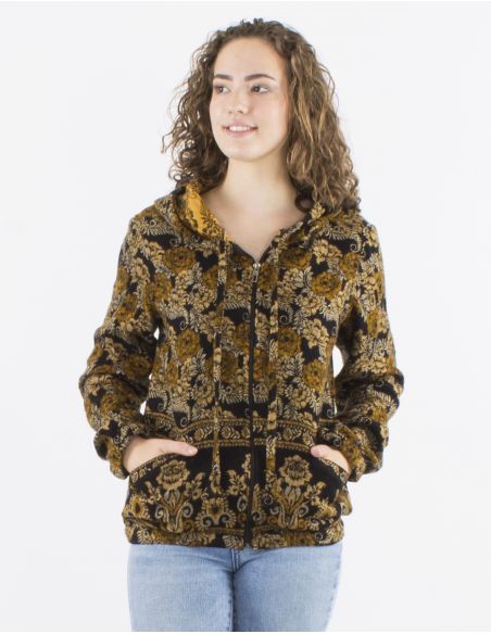 Blouson acrilico zip jacquart triangulo