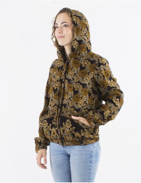 Blouson acrilico zip jacquart triangulo