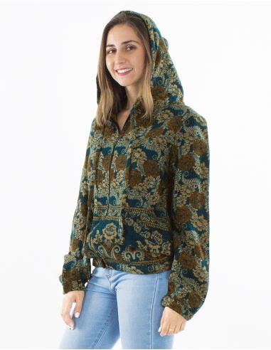 Blouson acrilico zip jacquart triangulo