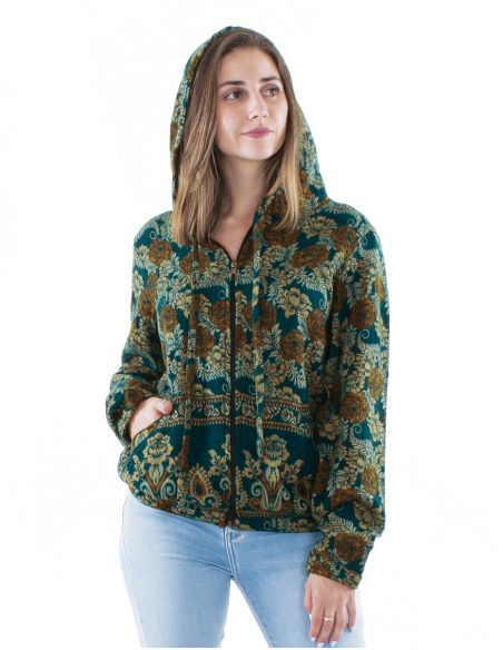 Blouson acrilico zip jacquart triangulo