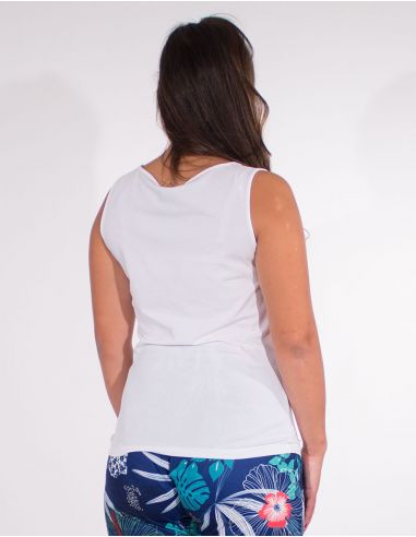 Camiseta 95% algodon 5% elastano sin mangas lisa