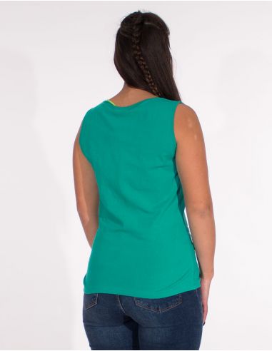 Camiseta 95% algodon 5% elastano sin mangas lisa