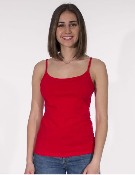 Camiseta 95% algodon 5% elastano tirantes lisa