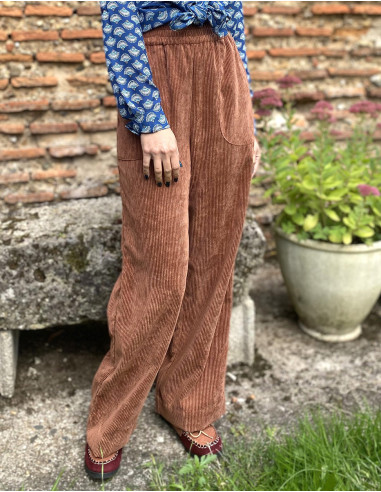 Pantalon ancho 88% poliester 12% poliamida pana