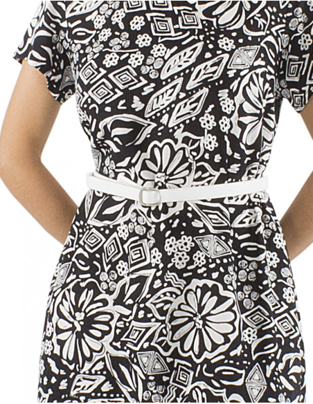 Cinturón liso de poliuretano con hebilla metálica