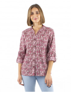 Blusa algodon estampado Indio