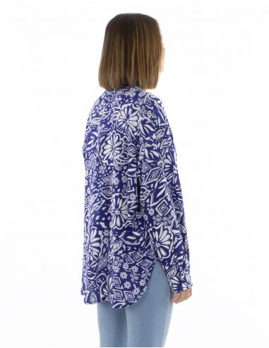 Blusa viscosa con botones mangas largas Magnolia