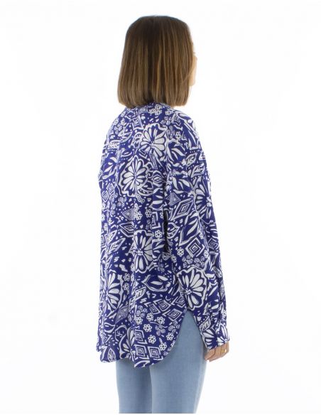 Blusa viscosa con botones mangas largas Magnolia