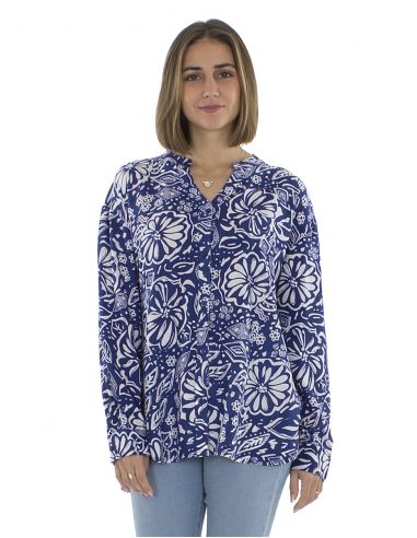 Blusa viscosa con botones mangas largas Magnolia