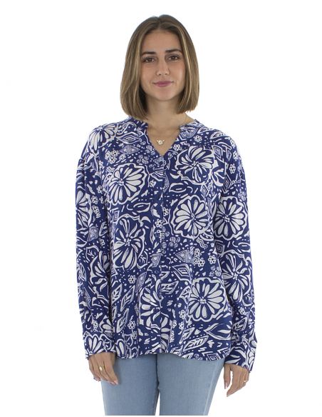 Blusa viscosa con botones mangas largas Magnolia
