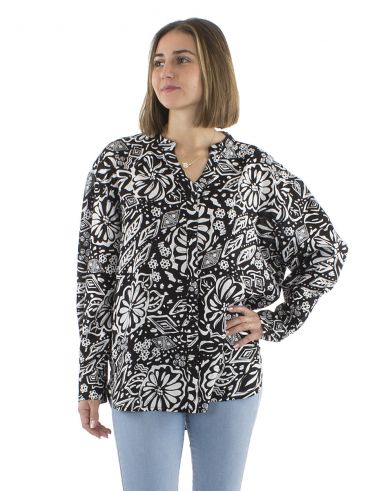 Blusa viscosa con botones mangas largas Magnolia