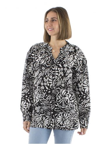 Blusa viscosa con botones mangas largas Magnolia