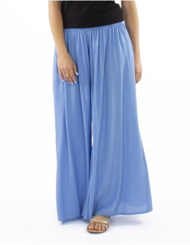 Pantalon viscosa liso muy ancho talla eslastica
