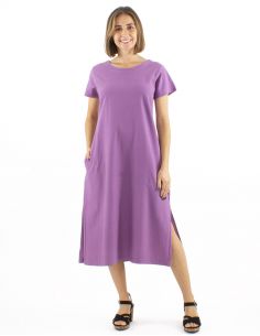 Vestido largo algodon sw mangas cortas