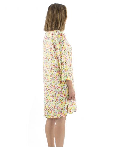 Vestido tunica viscosa manche 3/4 estampado Pretty
