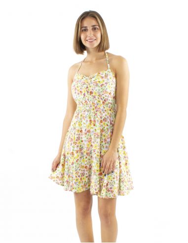 Mini vestido viscosa lazo espalda estampado Pretty