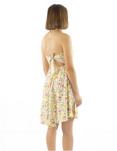 Mini vestido viscosa lazo espalda estampado Pretty