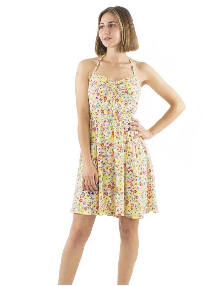 Mini vestido viscosa lazo espalda estampado Pretty