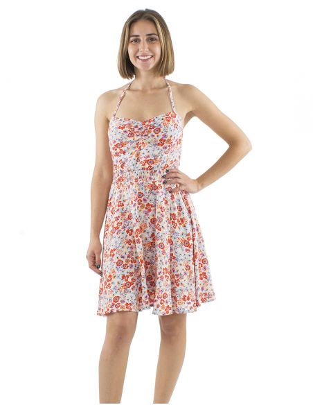 Mini vestido viscosa lazo espalda estampado Pretty