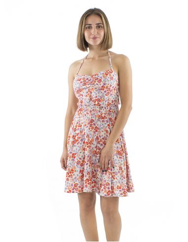 Mini vestido viscosa lazo espalda estampado Pretty