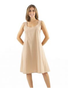 Vestido algodon liso anchos tirantes sw
