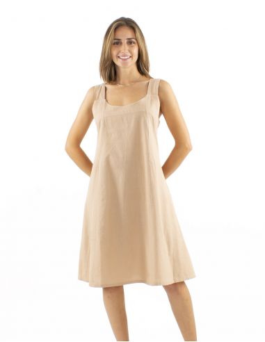 Vestido algodon liso anchos tirantes sw
