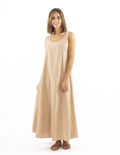 Vestido algodon liso larga anchos tirantes sw