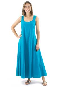 Vestido algodon liso larga anchos tirantes sw 2
