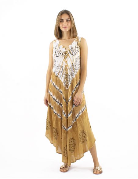 Vestido crepe viscosa tie and dye forma paraguas