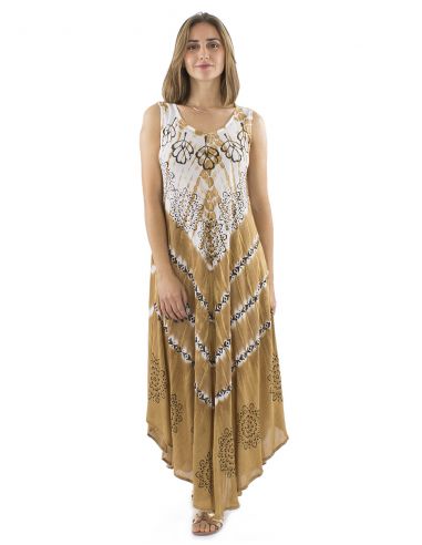 Vestido crepe viscosa tie and dye forma paraguas