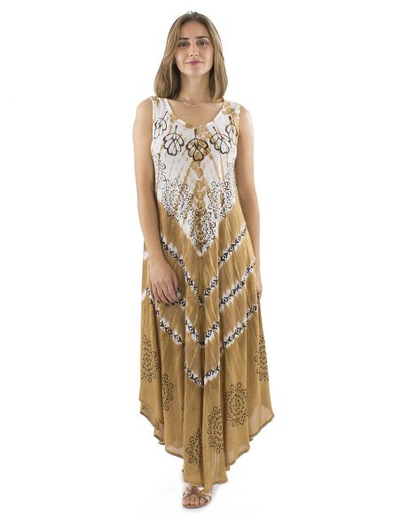 Vestido crepe viscosa tie and dye forma paraguas