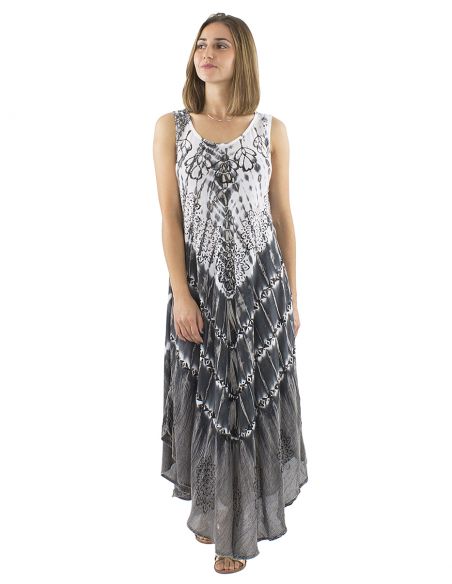 Vestido crepe viscosa tie and dye forma paraguas