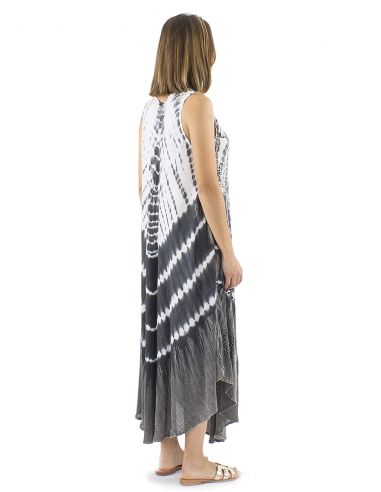 Vestido crepe viscosa tie and dye forma paraguas