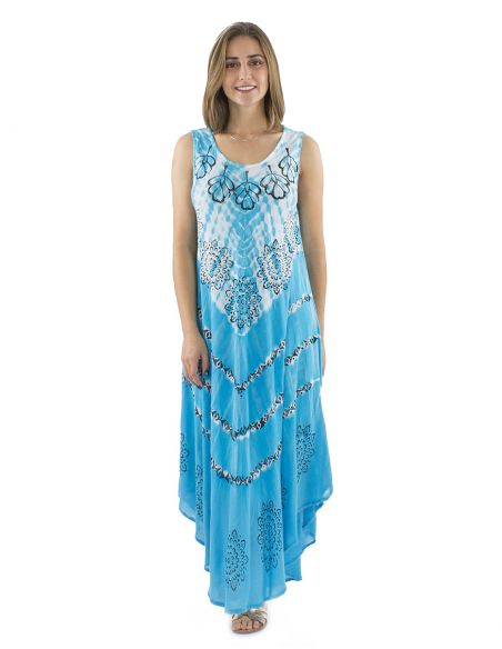 Vestido crepe viscosa tie and dye forma paraguas
